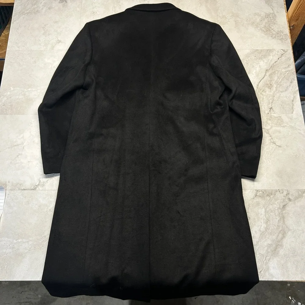 Vinci Philosophy Overcoat Black Mens 3XL Wool Cashmere Blend Long Dress Coat